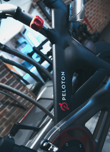 Closeup of the Peloton Bike in the Saint Muay Thai Gym